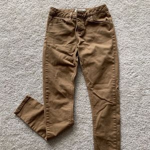 Topshop Tan Low-Rise Straight Leg Pants